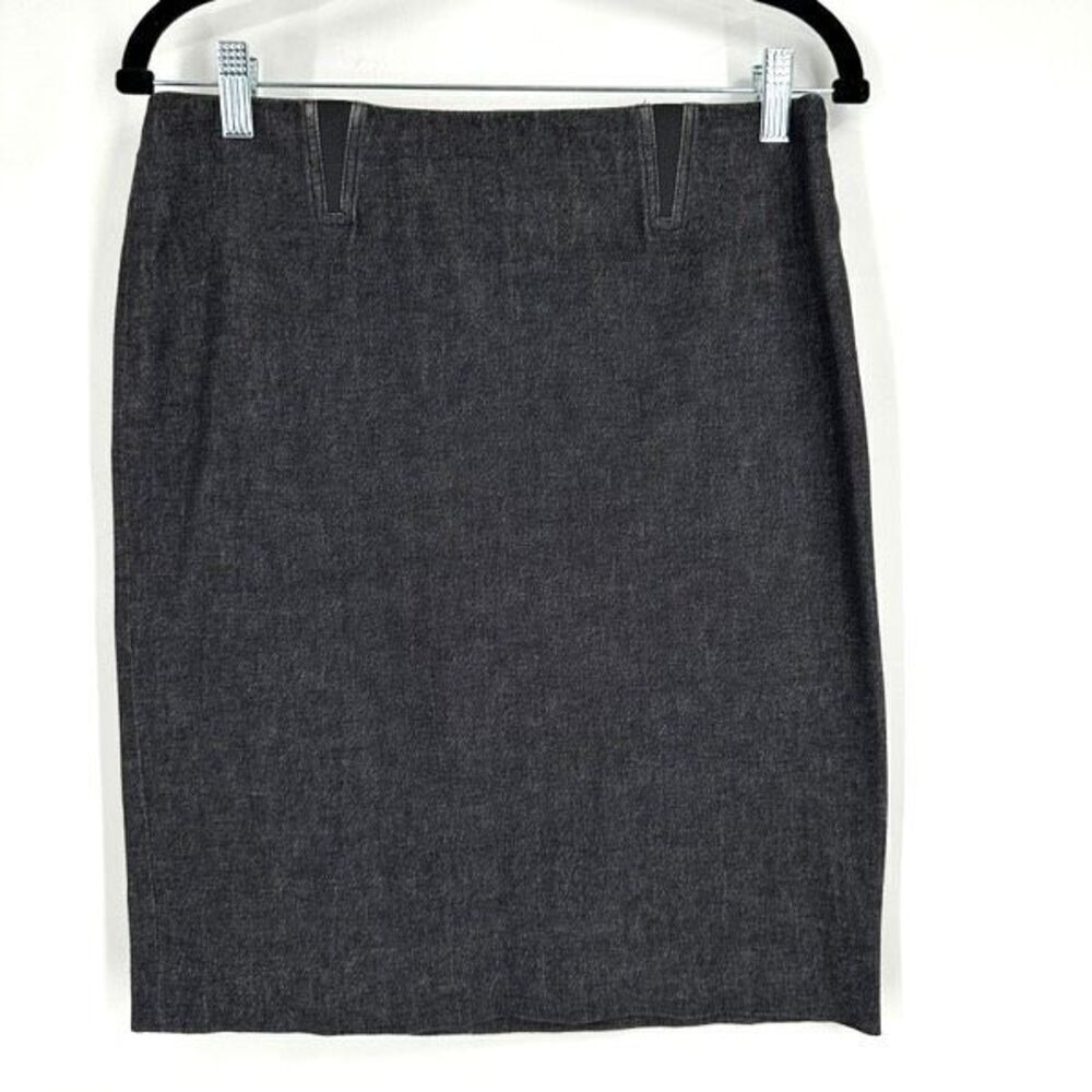 Vince Womens Flat Front Stretch Denim Straight Pencil Skirt Charcoal Gray Size 8